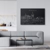 Fresno Skyline Canvas Art Print - Living Room - Dark