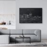 Fresno Skyline Canvas Art Print - Living Room - Dark
