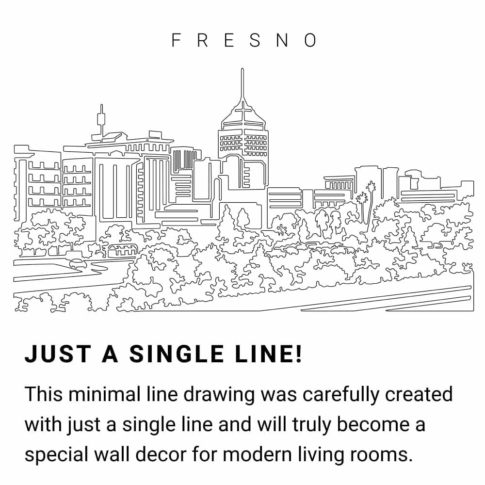 Fresno Skyline Continuous Line Drawing Art Work Fresno Skyline Continuous Line Drawing Art Work