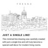 Fresno Skyline Continuous Line Drawing Art Work