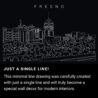 Fresno Skyline One Line Drawing Art - Dark