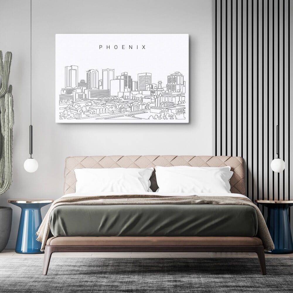 Phoenix AZ Skyline Canvas Art Print - Bed Room Phoenix AZ Skyline Canvas Art Print - Bed Room