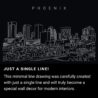 Phoenix AZ Skyline One Line Drawing Art - Dark