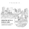 Phoenix AZ Vector Art - Single Line Art Detail