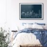 Tulsa Skyline Art Print for Bed Room - Dark