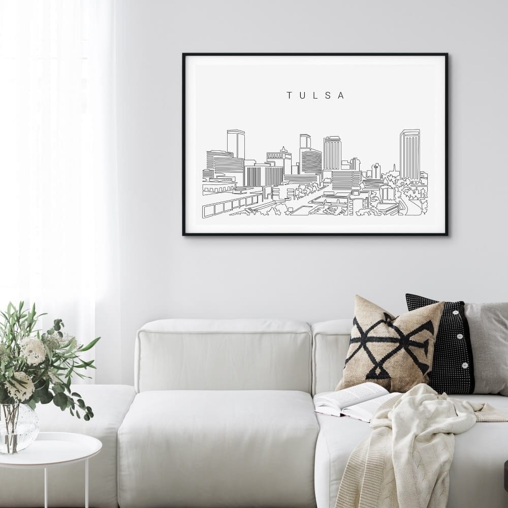 Tulsa Skyline Art Print for Living Room Tulsa Skyline Art Print for Living Room
