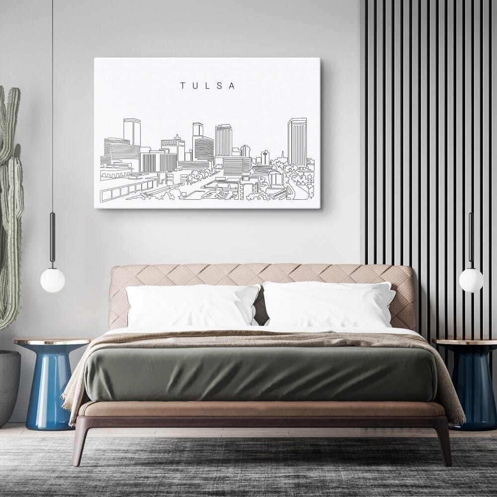 Tulsa Skyline Canvas Art Print - Bed Room Tulsa Skyline Canvas Art Print - Bed Room
