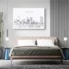 Tulsa Skyline Canvas Art Print - Bed Room