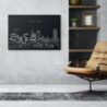 Tulsa Skyline Canvas Art Print - office - Dark