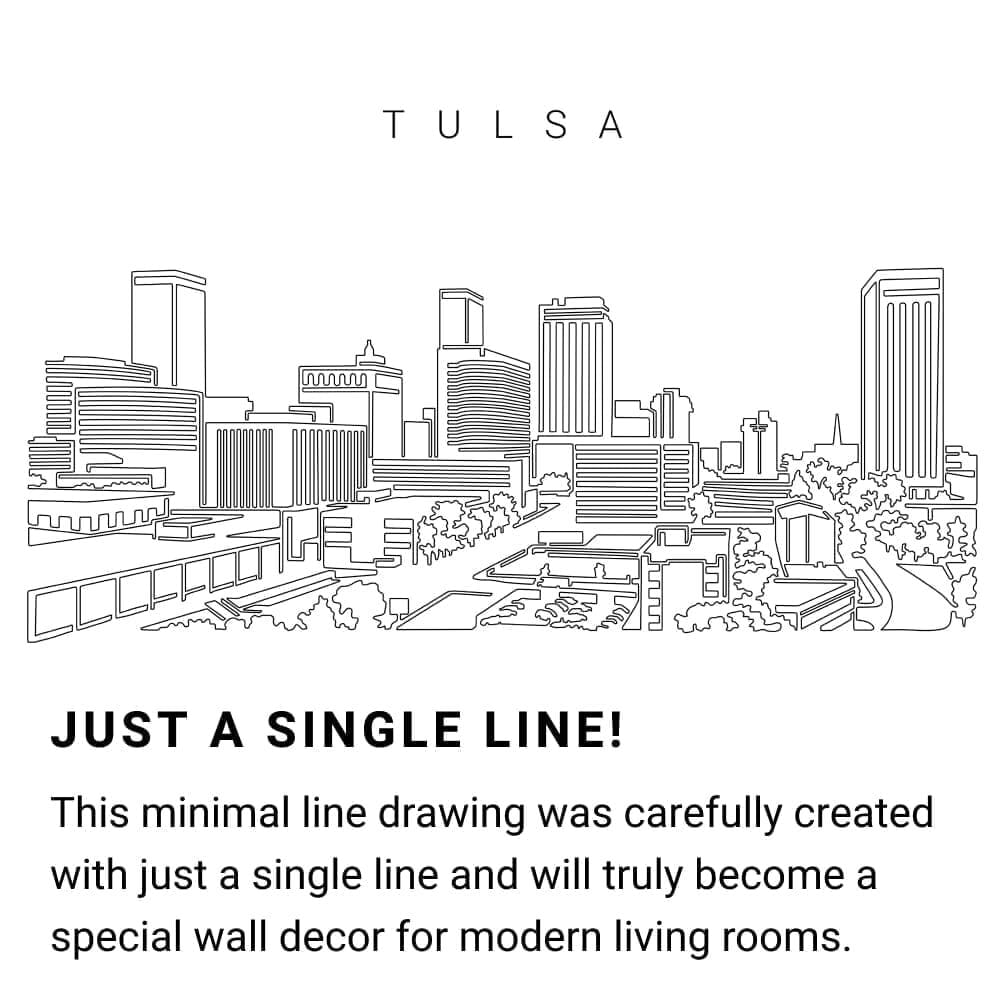 Tulsa Skyline Continuous Line Drawing Art Work Tulsa Skyline Continuous Line Drawing Art Work