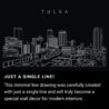 Tulsa Skyline One Line Drawing Art - Dark