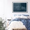 Vancouver Skyline Art Print for Bed Room - Dark