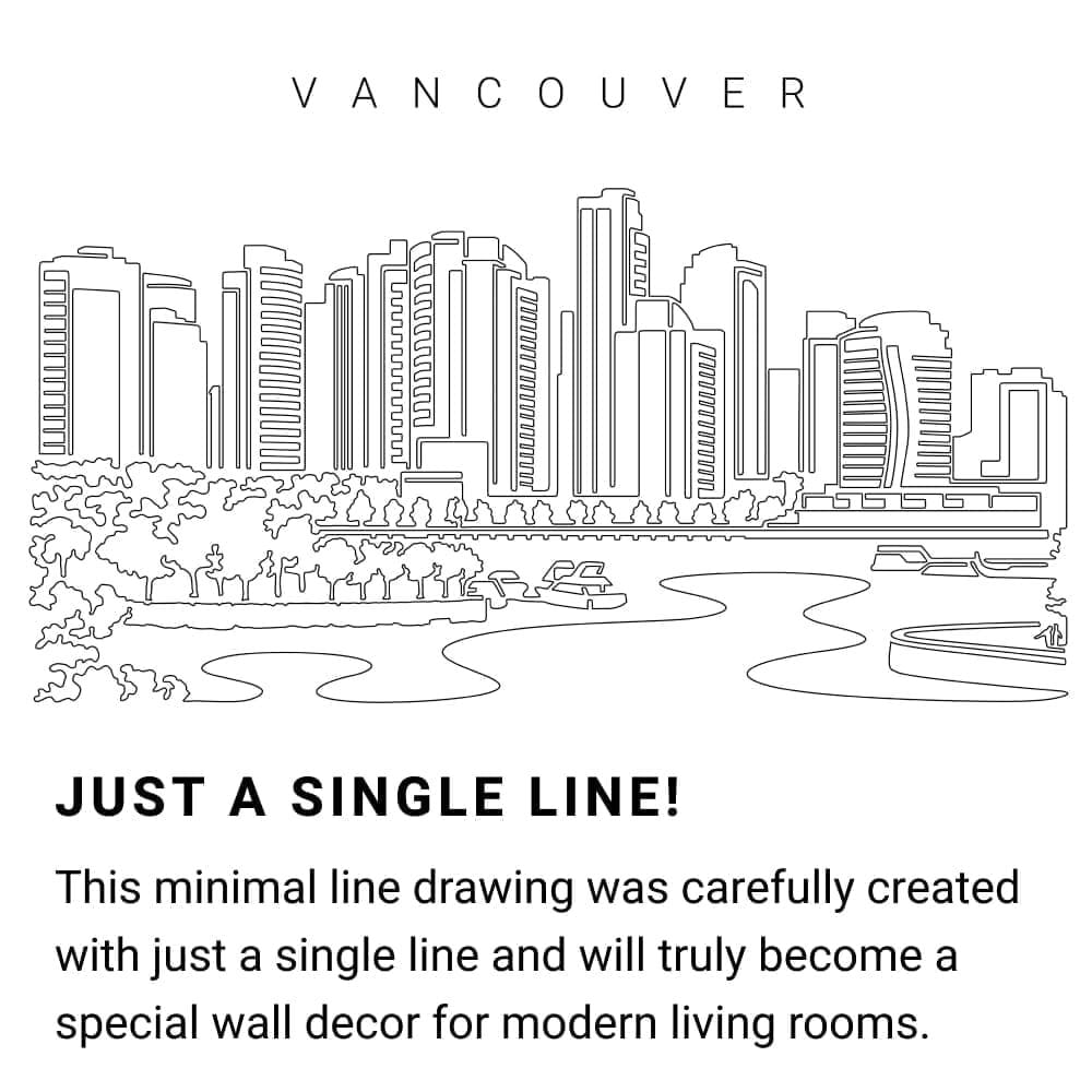 Vancouver Skyline Continuous Line Drawing Art Work Vancouver Skyline Continuous Line Drawing Art Work