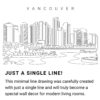 Vancouver Skyline Continuous Line Drawing Art Work