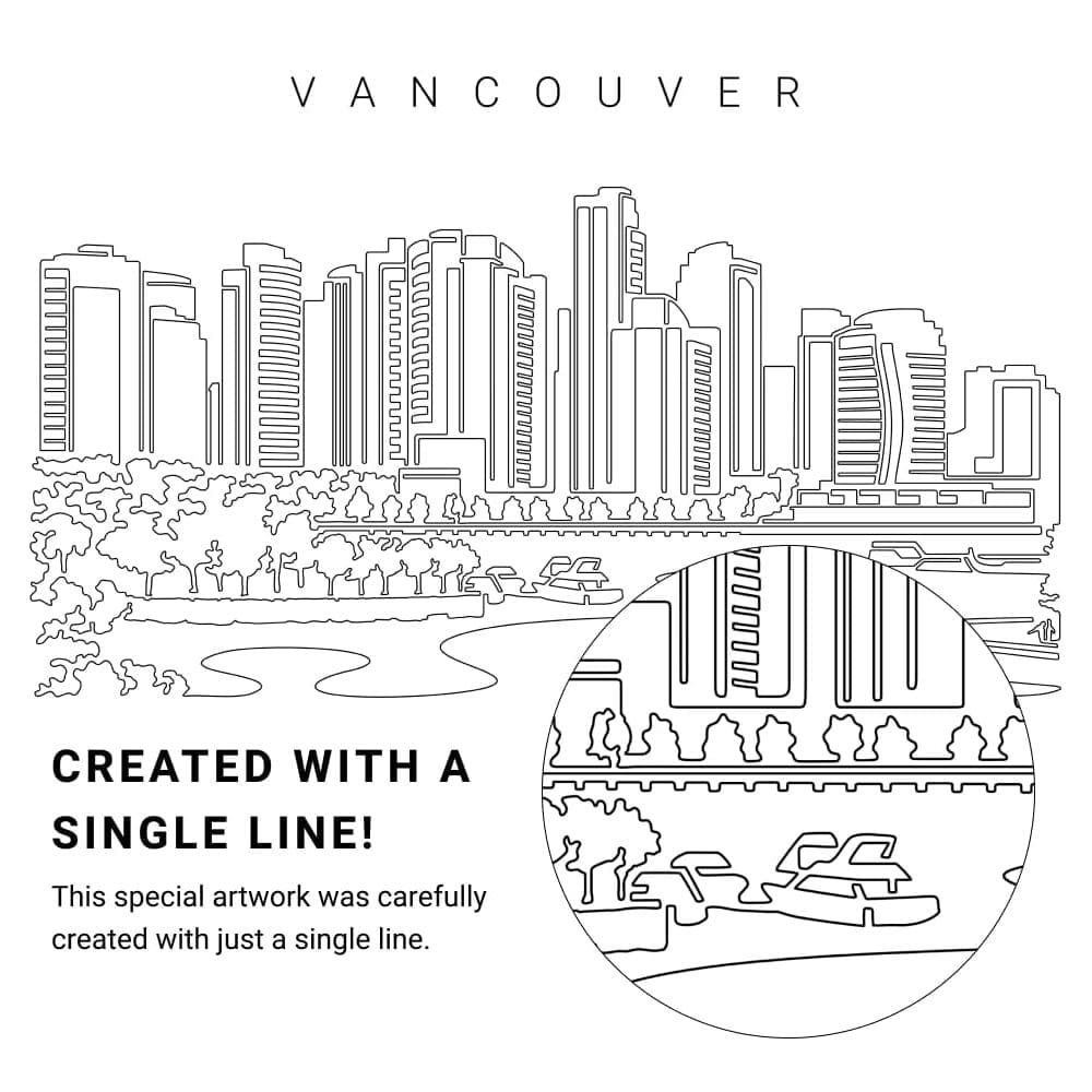 Vancouver Vector Art - Single Line Art Detail Vancouver Vector Art - Single Line Art Detail