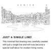 Venice Italy Continuous Line Drawing Art Work