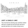 Venice Italy Continuous Line Drawing Art Work