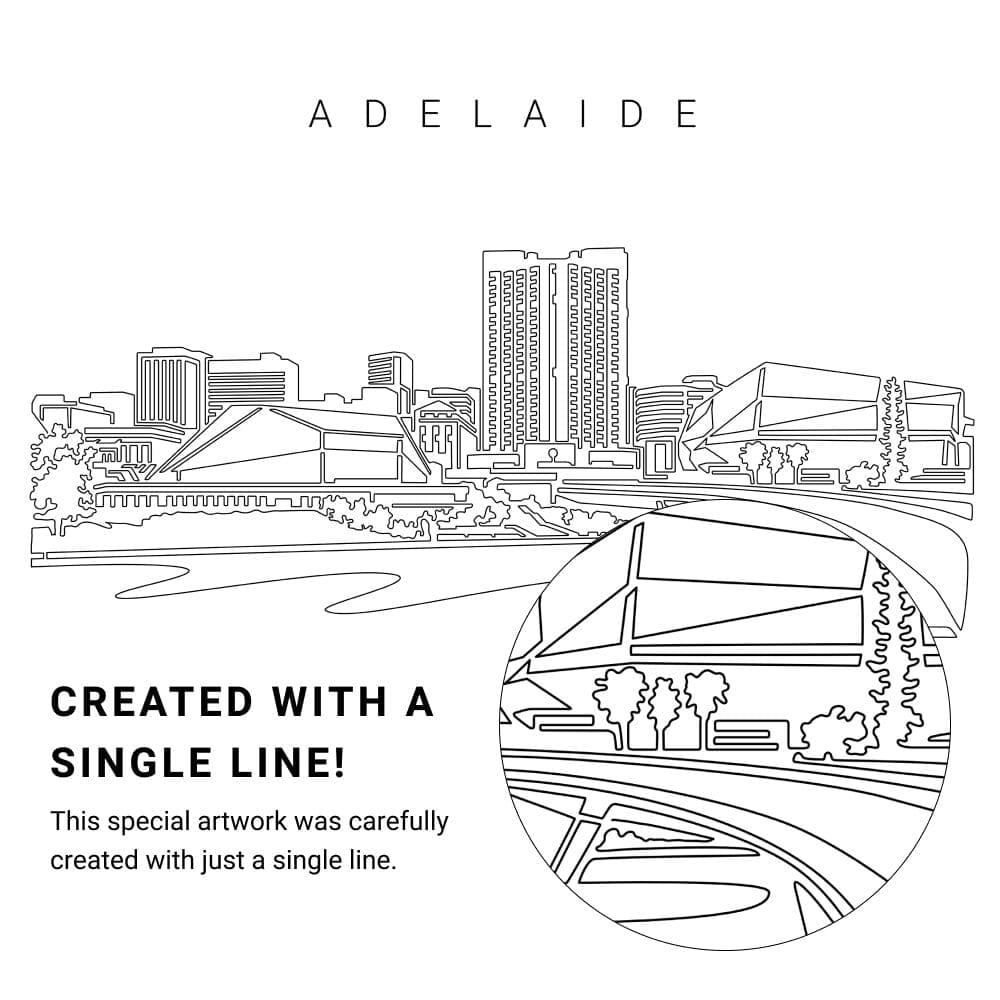 Adelaide Australia Vector Art - Single Line Art Detail Adelaide Australia Vector Art - Single Line Art Detail