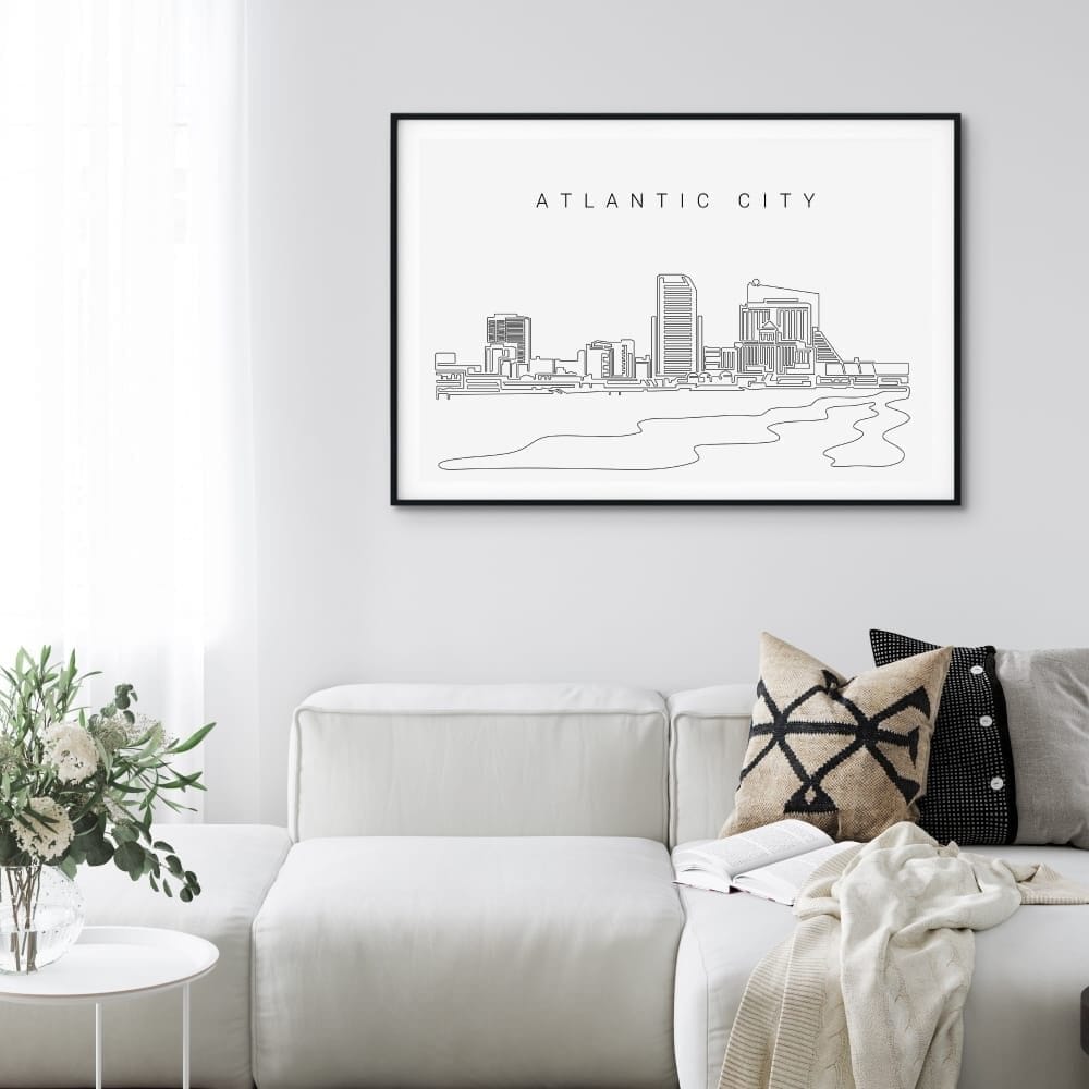 Atlantic City Skyline Art Print for Living Room Atlantic City Skyline Art Print for Living Room