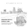 Atlantic City Vector Art - Single Line Art Detail