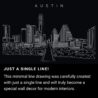 Austin Skyline One Line Drawing Art - Dark