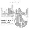 Austin Skyline Vector Art - Single Line Art Detail