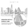 Austin Skyline Vector Art - Single Line Art Detail