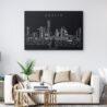 Austin TX Canvas Art Print - Living Room - Dark