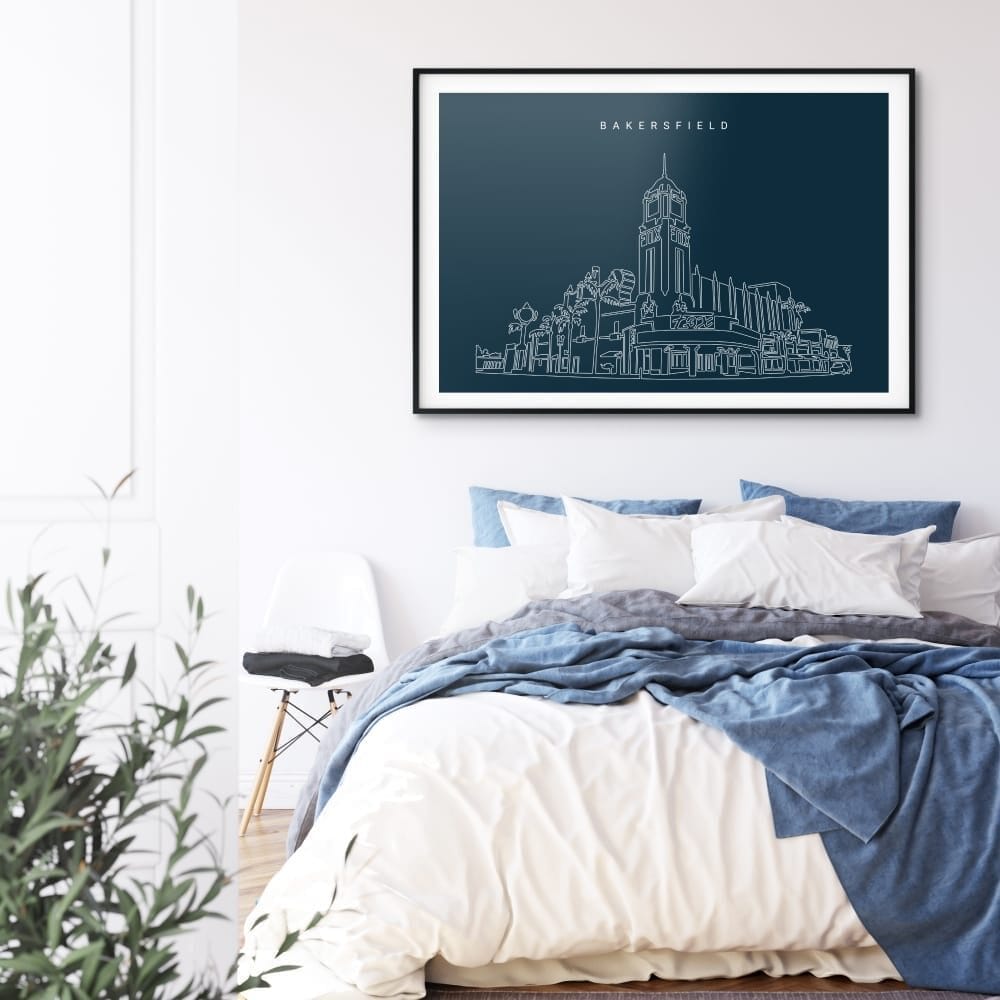 Bakersfield Theater Art Print for Bed Room - Dark Bakersfield Theater Art Print for Bed Room - Dark