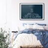 Bakersfield Theater Art Print for Bed Room - Dark