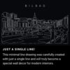 Bilbao Skyline One Line Drawing Art - Dark