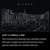 Bilbao Skyline One Line Drawing Art - Dark