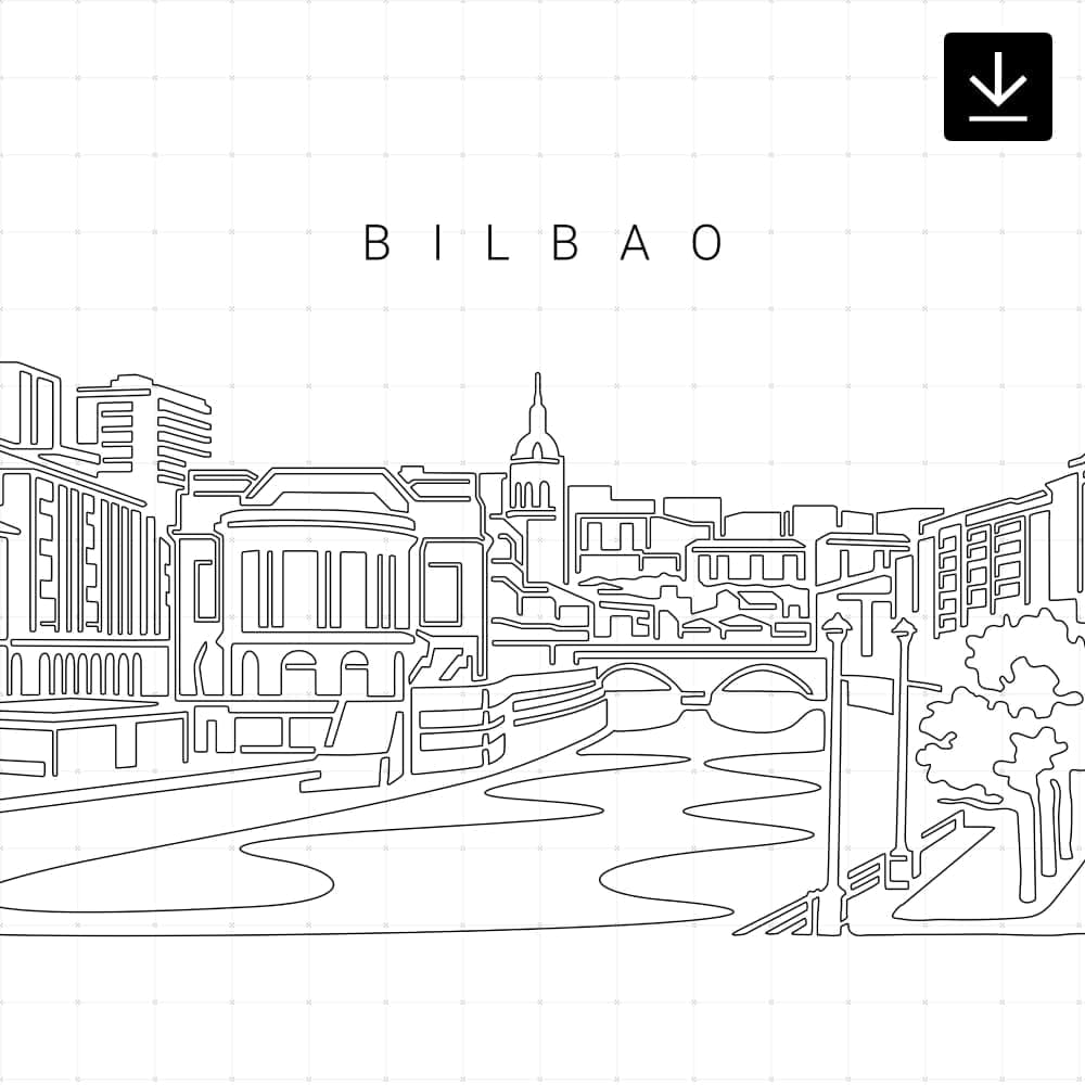 Bilbao Skyline Vector Art – Digital Download