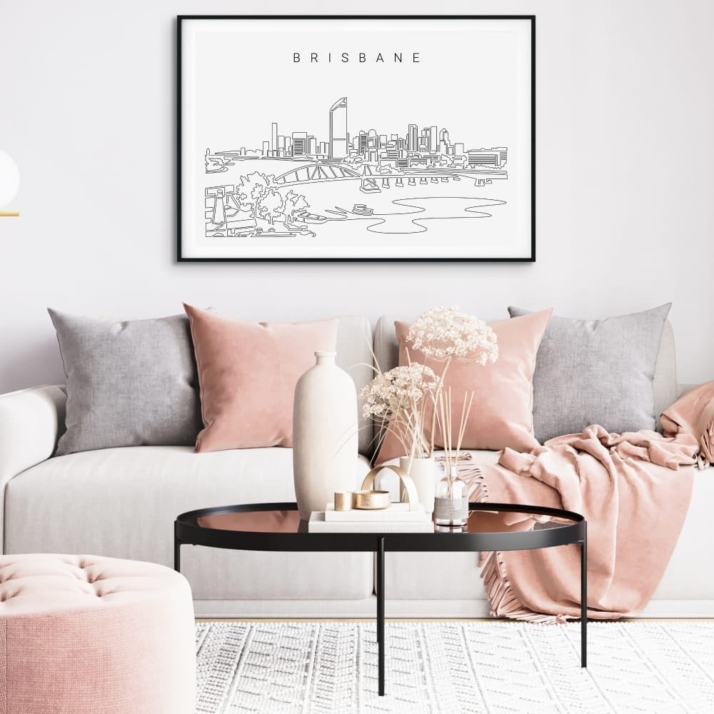Brisbane Skyline Art Print for Living Room Brisbane Skyline Art Print for Living Room