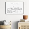 Brisbane Skyline Art Print for TV Room