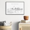 Brisbane Skyline Art Print for TV Room