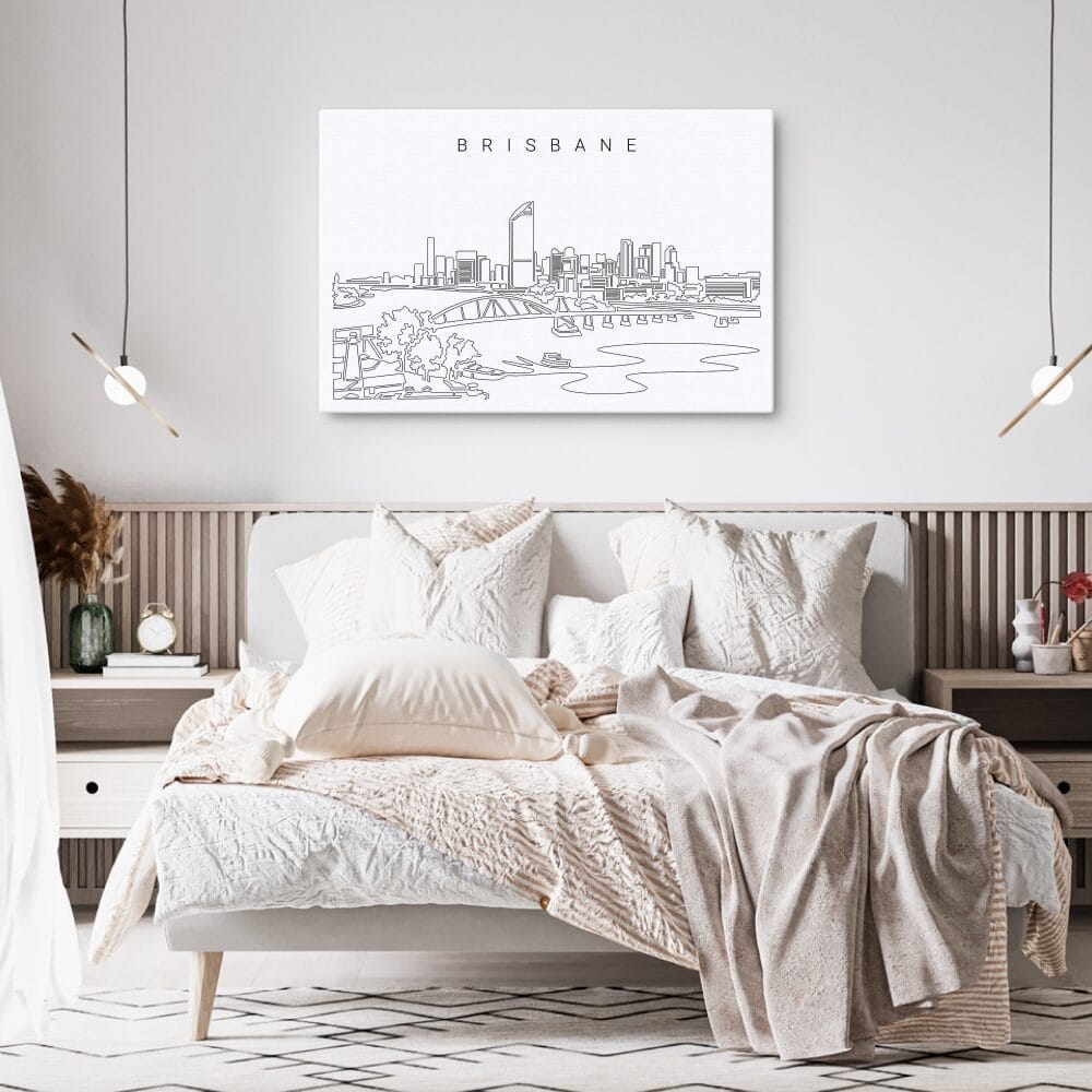 Brisbane Skyline Canvas Art Print - Bed Room Brisbane Skyline Canvas Art Print - Bed Room