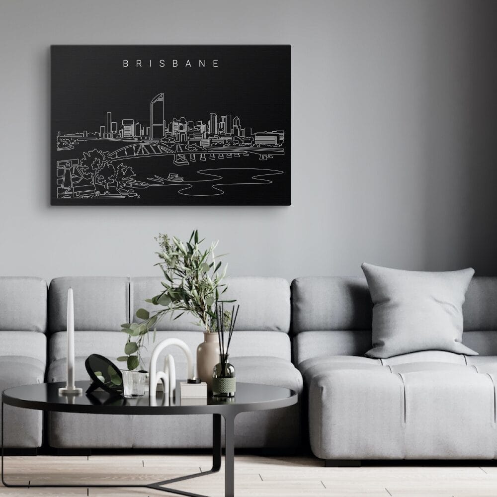 Brisbane Skyline Canvas Art Print - Living Room - Dark Brisbane Skyline Canvas Art Print - Living Room - Dark