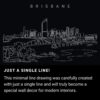 Brisbane Skyline One Line Drawing Art - Dark