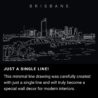 Brisbane Skyline One Line Drawing Art - Dark