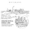 Brisbane Skyline Vector Art - Single Line Art Detail