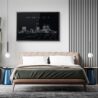 Framed Atlantic City Skyline Wall Art for Bed Room - Dark