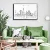 Framed Austin TX Wall Art for Living Room