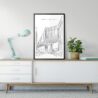Framed Manhattan Bridge Wall Art Home Decor - Portrait