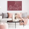 Framed Palm Springs Wall Art for Bed Room - Dark