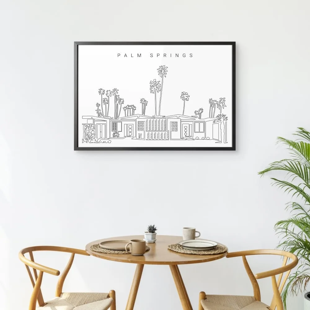Framed Palm Springs Wall Art for Kitchen Table