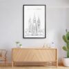 Framed Salt Lake Temple Wall Art Home Decor - Portrait