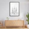 Framed Salt Lake Temple Wall Art Home Decor - Portrait