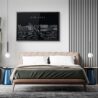 Framed San Jose Skyline Wall Art for Bed Room - Dark