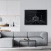 Framed Taj Mahal Wall Art for Living Room - Dark
